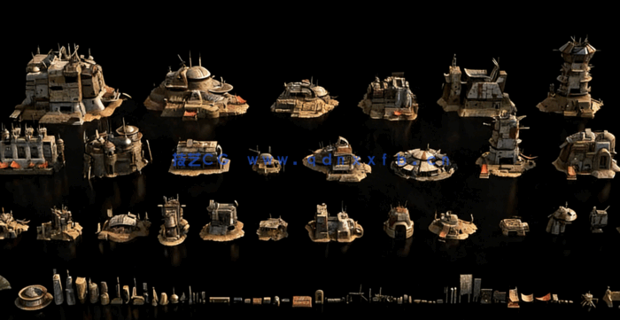 Kitbash3D-Outpost[前哨基地要塞建筑](图1)