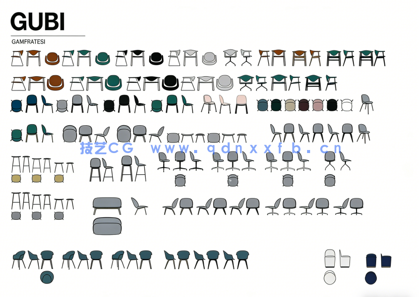 GUBI 进口家具模块合集丨CAD图集(图4)
