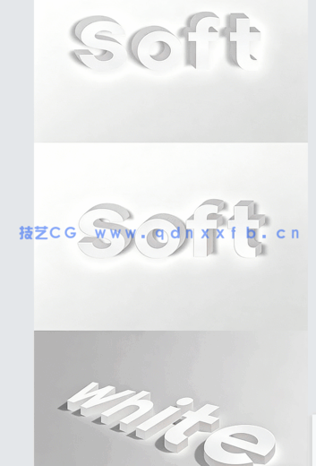 10组极简风格白色文字文本艺术特效PSD字模(图2)