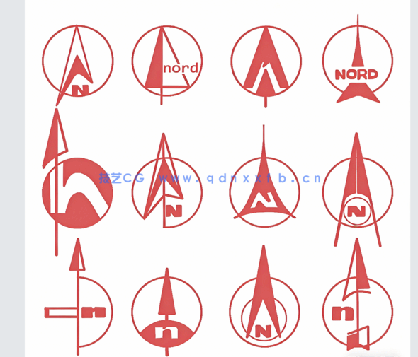  万能平面图指北针符号PSD (图6)