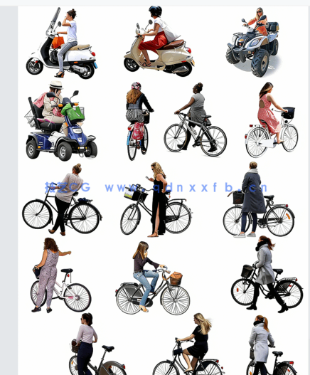  骑自行车人 摩托车(图1)