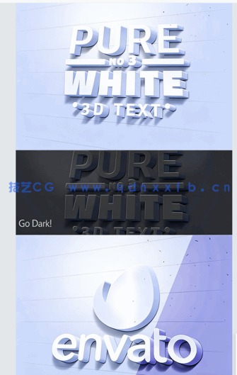 7组3D纯色三维文字文本艺术特效PSD字模(图4)