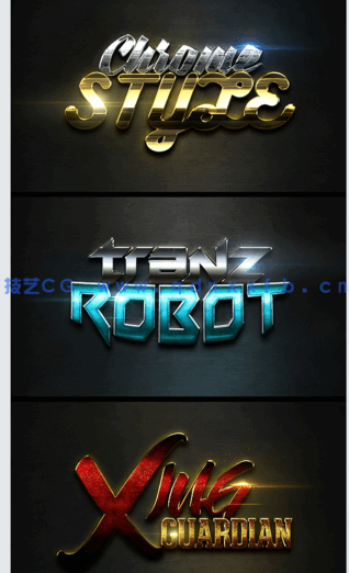 50组创意彩色金属质感艺术特效PSD字模(图5)