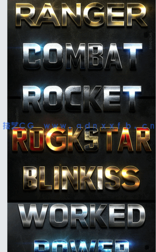 3D立体彩色金属质感艺术特效PSD字模第四季(图3)