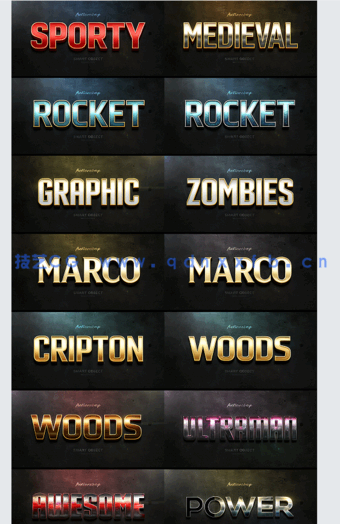 3D立体彩色金属质感艺术特效PSD字模第十季(图4)