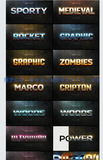 3D立体彩色金属质感艺术特效PSD字模第十季(图6)