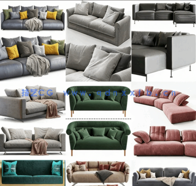 3dsky精品沙发3Dmax模型(图4)