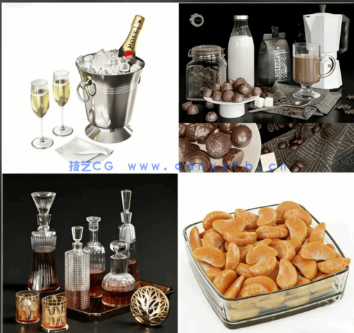 3DSKY模型库3dmax国外高端素材模型库 - - 食物酒水(图2)