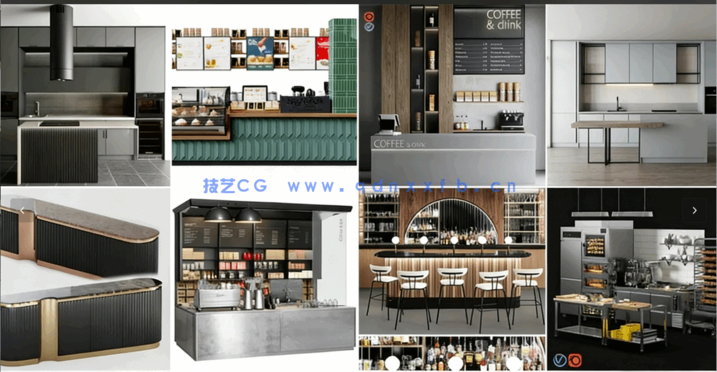 3DSKY模型餐厅厨房设备电器橱柜(图2)