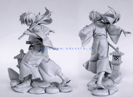 [3D打印人物] 绯村剑心Kenshin《浪客剑心》动漫角色雕刻手办3D打印模型(图2)