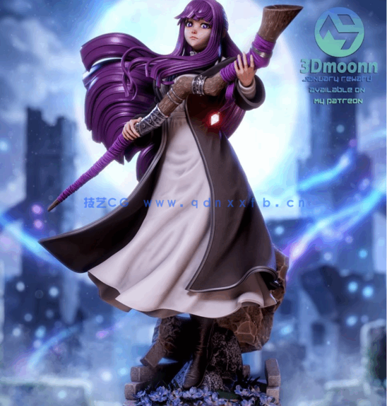 [3D打印人物] 菲伦Fern站姿《葬送的芙莉莲》动漫角色雕刻手办3D打印模型(图2)