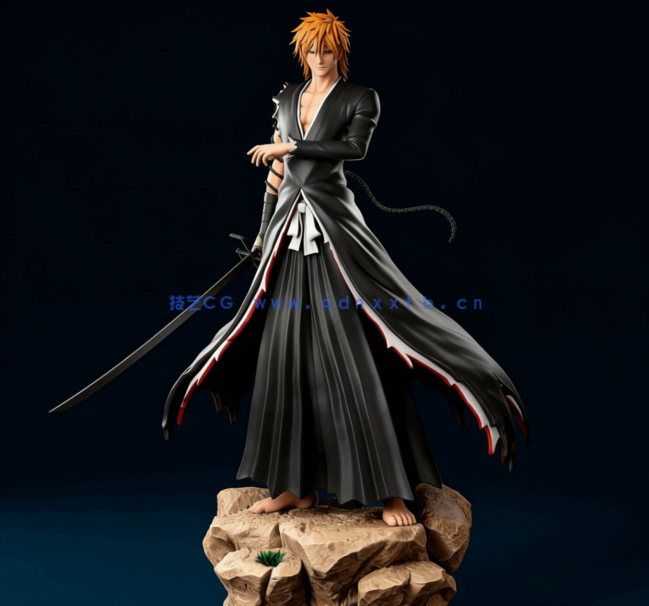 [3D打印人物] 黑崎一护Kurosaki Ichigo《死神 境界》动漫角色雕刻手办3D(图1)