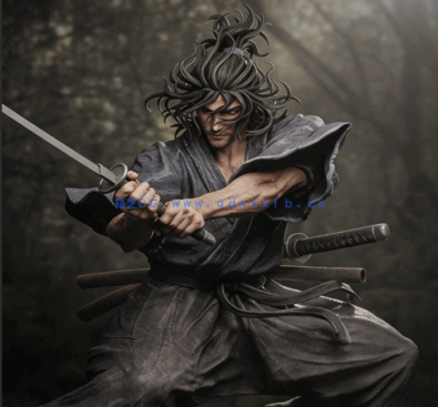 [3D打印人物] 宫本武藏Musashi Miyamoto人物角色雕刻手办3D打印模型(图1)