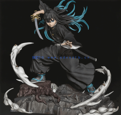 [3D打印人物] 时透无一郎Muichiro《鬼灭之刃》动漫角色雕刻手办3D打印模型(图1)