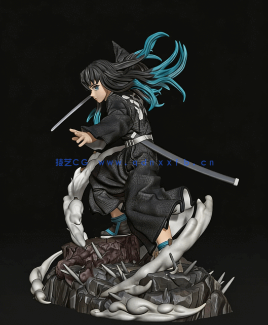 [3D打印人物] 时透无一郎Muichiro《鬼灭之刃》动漫角色雕刻手办3D打印模型(图2)