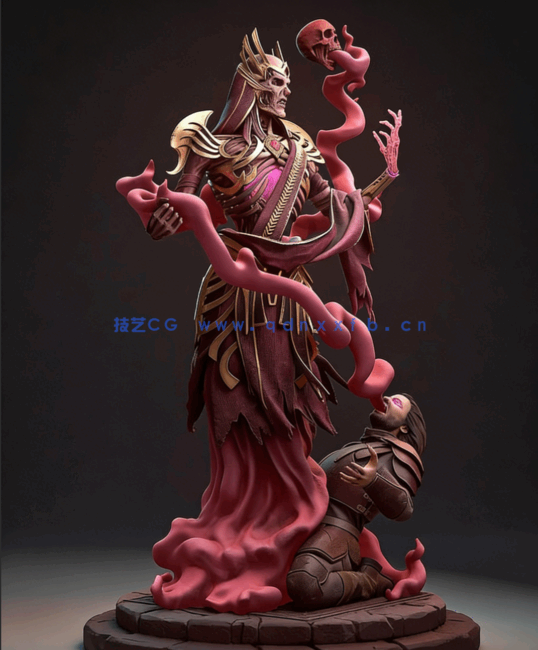 [3D打印人物] 维克那Vecna《龙与地下城》游戏角色雕刻手办3D打印模型(图3)