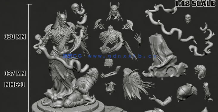 [3D打印人物] 维克那Vecna《龙与地下城》游戏角色雕刻手办3D打印模型(图6)