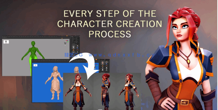 Zbrush Maya SP游戏女战士角色终极创意制作视频教程(图4)