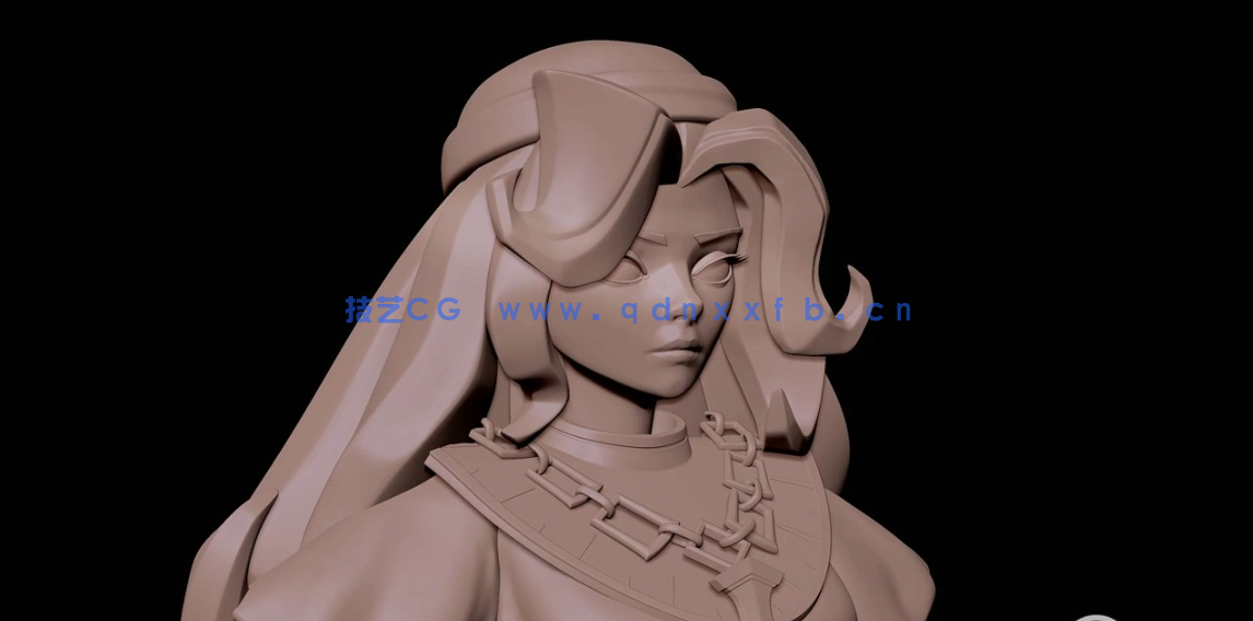 Zbrush风格化游戏女剑士雕刻制作视频教程(图3)