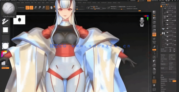 ZBrush卡通风格中国女孩角色雕刻建模视频教程 (图3)