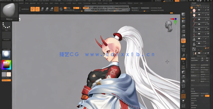 ZBrush卡通风格中国女孩角色雕刻建模视频教程 (图5)