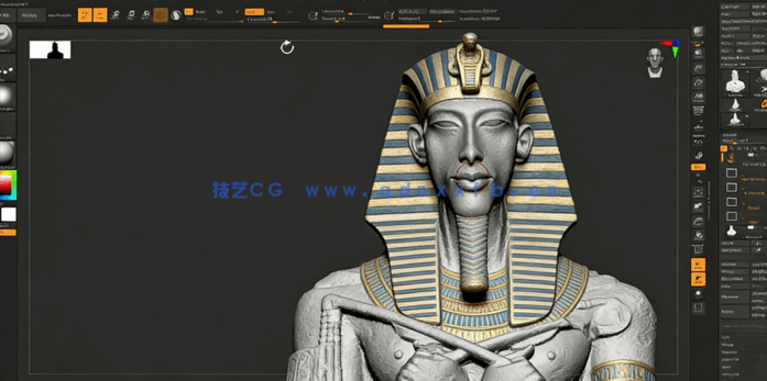 Zbrush埃及法老角色数字雕刻工作流视频教程(图3)