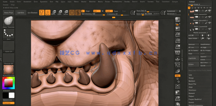 ZBrush狮身人面怪物雕刻制作流程视频教程(图6)