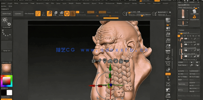 ZBrush矮人头部游戏角色雕刻建模视频教程(图3)