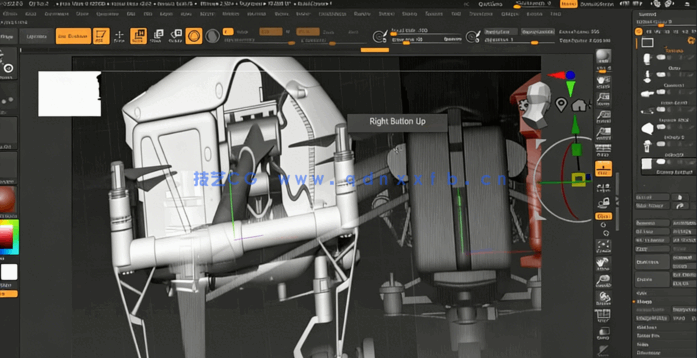 ZBrush大疆无人机DJI Inspire硬表面雕刻建模视频教程(图3)