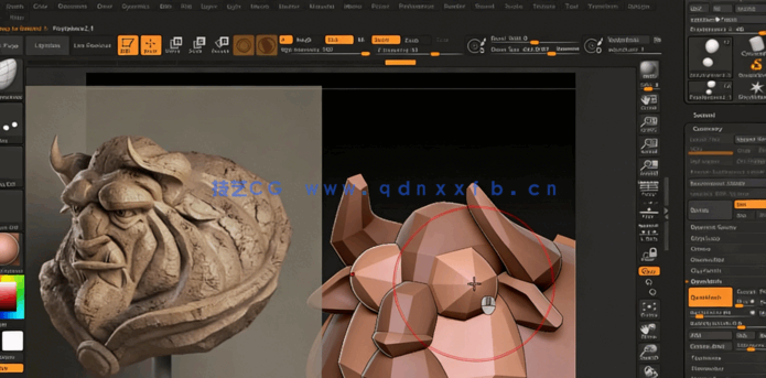 ZBrush奇幻野兽生物雕刻设计实例制作视频教程(图4)