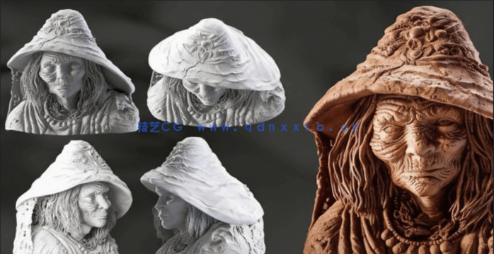 ZBrush逼真女巫人物角色完整雕刻流程视频教程(图3)