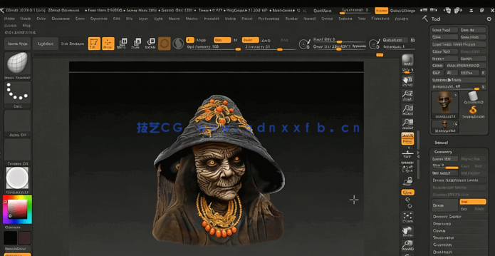 ZBrush逼真女巫人物角色完整雕刻流程视频教程(图4)