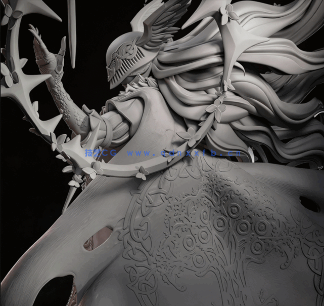 [3D打印人物] 腐败女神玛莲妮亚Malenia站姿《艾尔登法环》游戏角色雕刻手(图5)