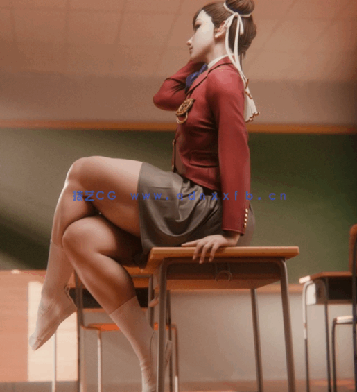 [3D打印人物] 春丽ChunLi校服造型《街头霸王》游戏角色雕刻手办3D打印模型(图3)