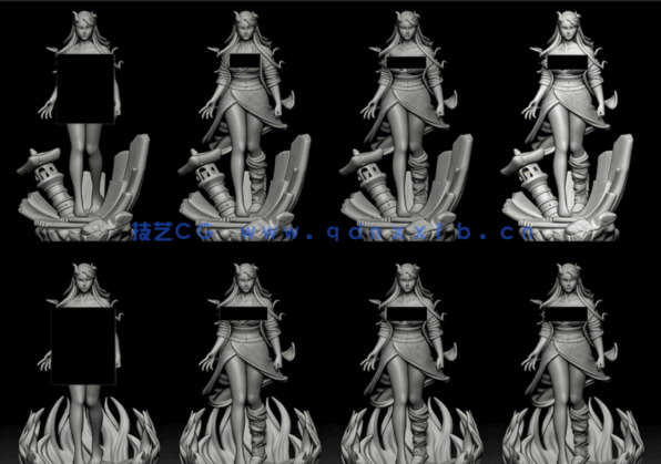 [3D打印人物] 灶门祢豆子Nezuko战斗状态《鬼灭之刃》动漫角色雕刻手办3D(图2)