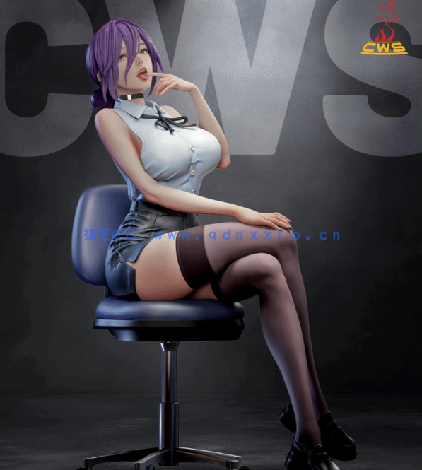 [3D打印人物] 蕾塞Reze短裙坐姿《链锯人》动画角色雕刻手办3D打印模型(图3)