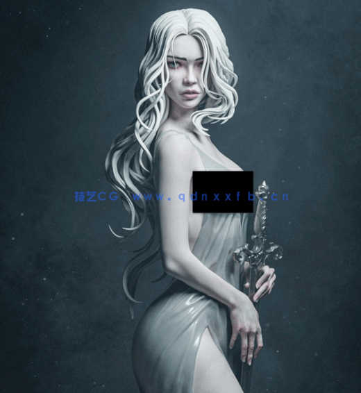 [3D打印人物] 湖中女士Lady of the Lake亚瑟王传说游戏角色雕刻手办3D打印(图1)