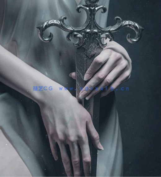 [3D打印人物] 湖中女士Lady of the Lake亚瑟王传说游戏角色雕刻手办3D打印(图4)