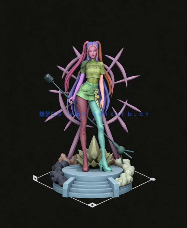 [3D打印人物] Mira站姿《K-Pop恶魔猎人》动画角色雕刻手办3D打印模型(图5)