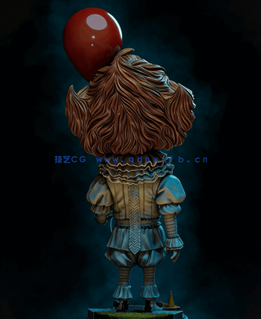 [3D打印人物] 小丑潘尼怀斯Pennywise Chibi《小丑回魂》角色雕刻手办3D(图4)