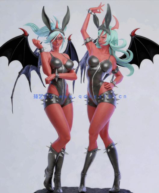 [3D打印人物] 斯卡恩蒂与尼瑟索克斯Kneesocks Scanty《吊带袜天使》动画角色雕刻手办3D打印模型(图1)