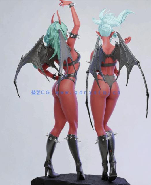 [3D打印人物] 斯卡恩蒂与尼瑟索克斯Kneesocks Scanty《吊带袜天使》动画角色雕刻手办3D打印模型(图3)