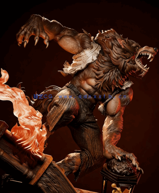 [3D打印人物] 狼人Warewolf人物角色雕刻手办3D打印模型(图3)