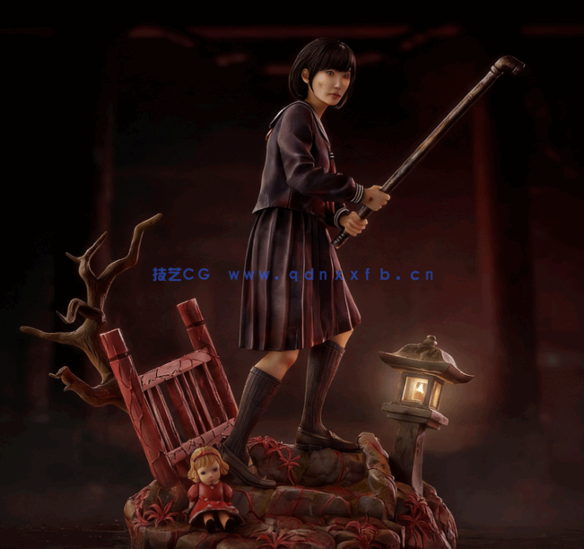 [3D打印人物] Hinako《寂静岭f》游戏角色雕刻手办3D打印模型(图2)