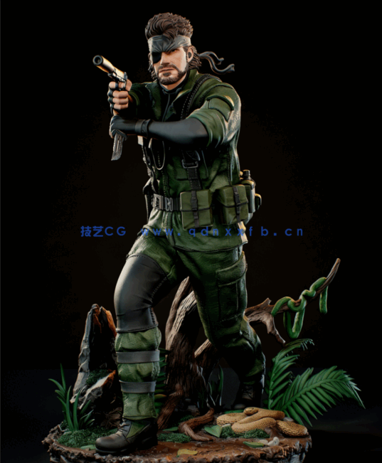 [3D打印人物] 杰克食蛇者Naked Snake《合金装备》游戏角色雕刻手办3D打印(图2)