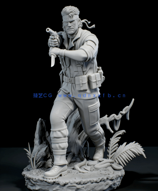 [3D打印人物] 杰克食蛇者Naked Snake《合金装备》游戏角色雕刻手办3D打印(图3)