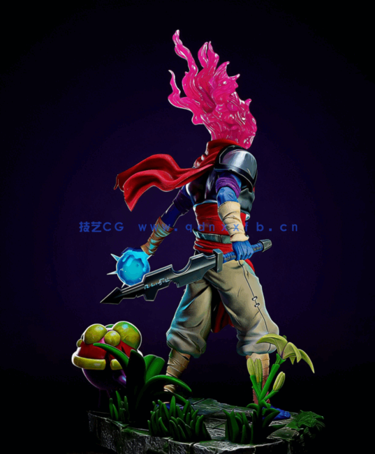 [3D打印人物] 无头The Beheaded《死亡细胞》游戏角色雕刻手办3D打印模型(图3)