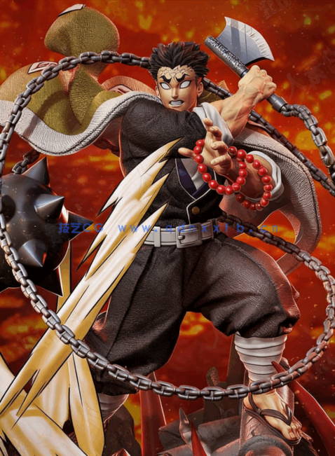 [3D打印人物] 悲鸣屿行冥Himejima Gyomei岩柱《鬼灭之刃》动漫角色雕刻手(图1)