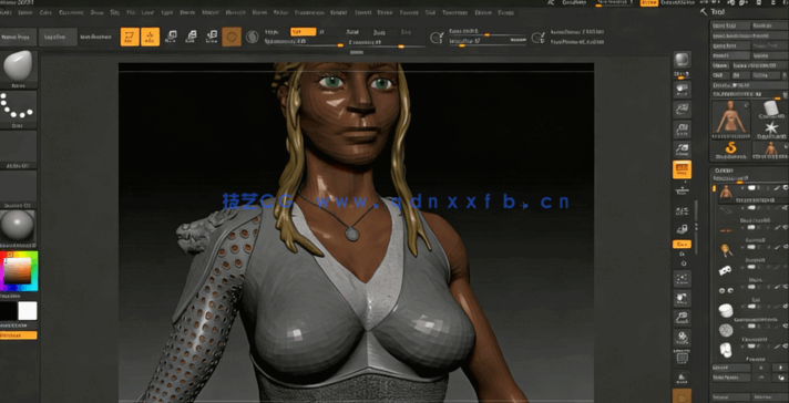 ZBrush角色皮肤与服饰纹理细节制作视频教程(图5)