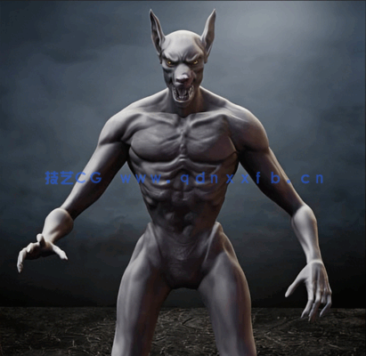 Zbrush狗头人神兽完整雕刻制作视频课程(图1)